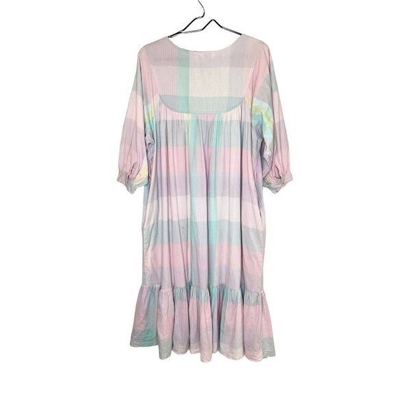 Vtg Nightgown Large Pastel Cotton Prairie Cottagecore Patchwork Dolly - Picture 13 of 16